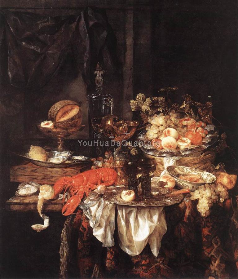 Banquet Still-Life with a Mouse - 亚伯拉罕·凡·贝叶林
